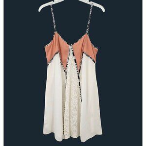 Jealous Tomato Floral Lace Mini Slip Dress Women Size M Colorblock Coquette Y2K